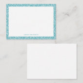 Modern Funky Turquoise Abstract geometrisch patroo Notitiekaartje (Voorkant / Achterkant)