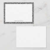 Modern Funky Zwart Wit Abstract Geometrisch Notitiekaartje (Voorkant / Achterkant)