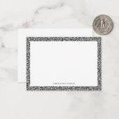 Modern Funky Zwart Wit Abstract Geometrisch Notitiekaartje (Voorkant / Achterkant in situ)