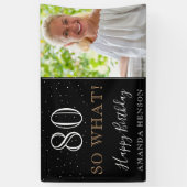 Modern Funny 80, wat 80ste verjaardag foto Spandoek (Verticaal)