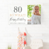 Modern Funny 80, wat 80ste verjaardag foto Spandoek (Insitu)