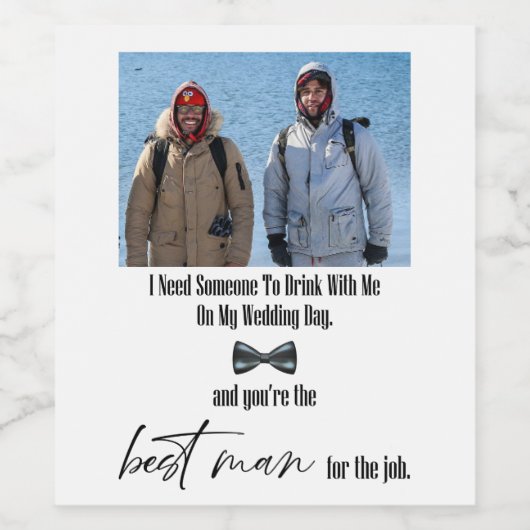 Modern Funny Best Man Voorstel Wijn Etiket (Enkel label)