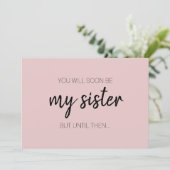 Modern Funny Blush Pink Bridesmaid Maid of Honor Kaart (Staand voorkant)