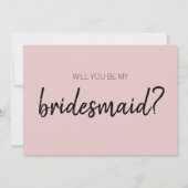Modern Funny Blush Pink Bridesmaid Maid of Honor Kaart (Achterkant)