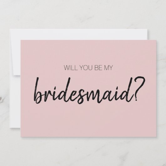 Modern Funny Blush Pink Bridesmaid Maid of Honor Kaart (Achterkant)