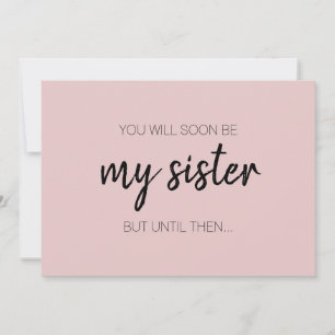 Modern Funny Blush Pink Bridesmaid Maid of Honor Kaart