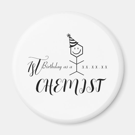 Modern Funny Chemist Pharmacist Birthday Chemistry Magneet (Voorkant)