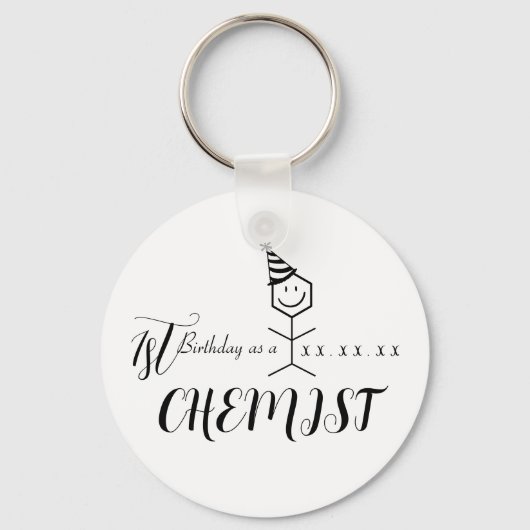 Modern Funny Chemist Pharmacist Birthday Chemistry Sleutelhanger (Voorkant)
