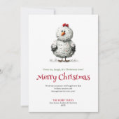 Modern Funny Chickens Holiday Greeting Card Feestdagenkaart (Voorkant)