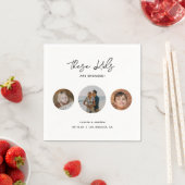 Modern Funny Childhood Photo Engagement Party Servet (Insitu)