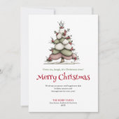 Modern Funny Christmas Tree Watercolor Greeting Feestdagenkaart (Voorkant)
