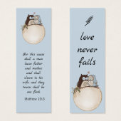 Modern Funny Couple Owls Wedding Bible Bladwijzer Mini Visitekaartjes (Voorkant /achterkant)