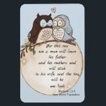 Modern Funny Couple Owls Wedding Geïnspireerd door Magneet<br><div class="desc">Deze geweldige schattige magneet is een prachtige dagelijkse herinnering. Familie is een van de meest waardevolle geschenk van onze God. Hoe kunnen we er blij mee zijn? De Bijbel geeft ons verstandig advies. U kunt deze vertaling lezen en kennis maken met andere literatuur op de Bijbel op de website www.jw.org...</div>