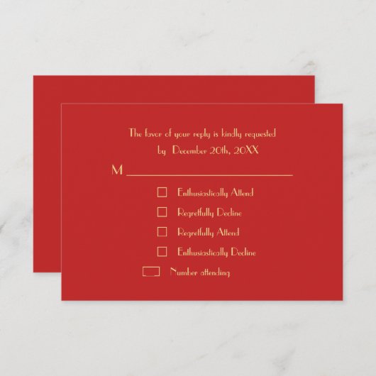 Modern Funny Custom Holiday kerstparty RSVP (Voorkant / Achterkant)