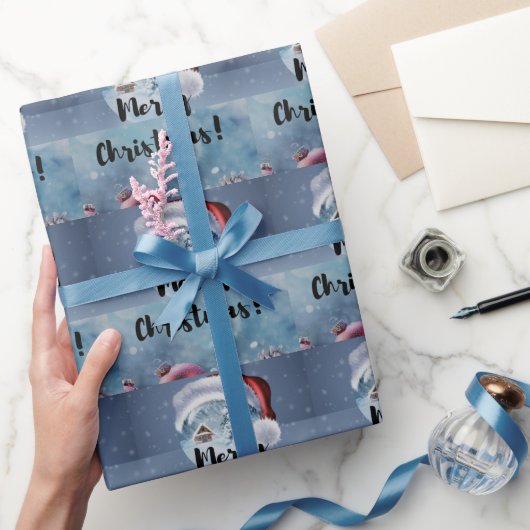 Modern funny cute Christmas reindeer      Cadeaupapier (Geschenken)