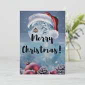 Modern funny cute Christmas reindeer      Kaart (Staand voorkant)