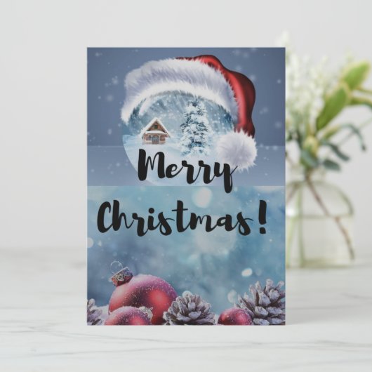 Modern funny cute Christmas reindeer      Kaart (Staand voorkant)