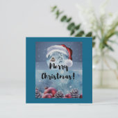 Modern funny cute Christmas reindeer      Kaart (Staand voorkant)