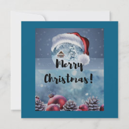 Modern funny cute Christmas reindeer Kaart