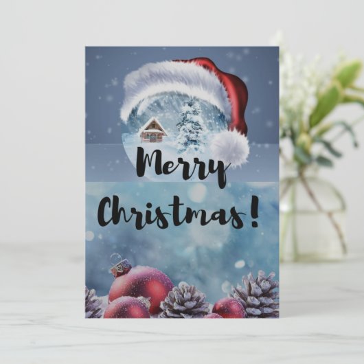 Modern funny cute Christmas reindeer      Kaart (Staand voorkant)