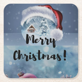 Modern funny cute Christmas reindeer Kartonnen Onderzetters