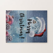 Modern funny cute Christmas reindeer      Legpuzzel (Horizontaal)