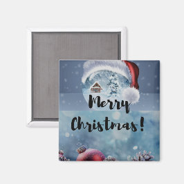 Modern funny cute Christmas reindeer Magneet