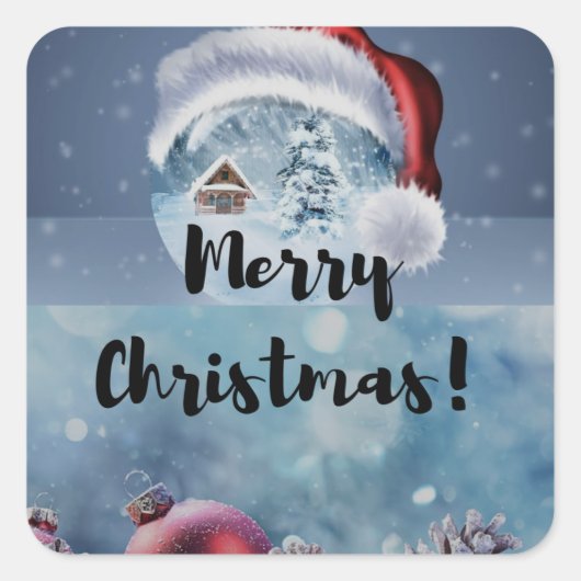 Modern funny cute Christmas reindeer      Vierkante Sticker (Voorkant)