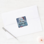 Modern funny cute Christmas reindeer      Vierkante Sticker (Envelop)