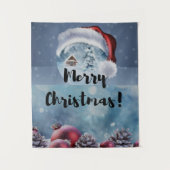 Modern funny cute Christmas reindeer      Wandkleed (Voorkant)