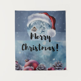 Modern funny cute Christmas reindeer Wandkleed