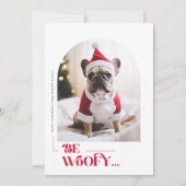 Modern Funny Dog Pet Arch Photo Christmas Feestdagenkaart (Voorkant)