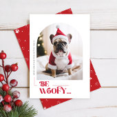 Modern Funny Dog Pet Arch Photo Christmas Feestdagenkaart