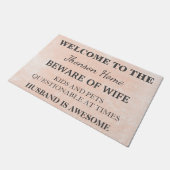 Modern Funny Familienaam Welkom Persoonlijke deur Deurmat (Schuin)