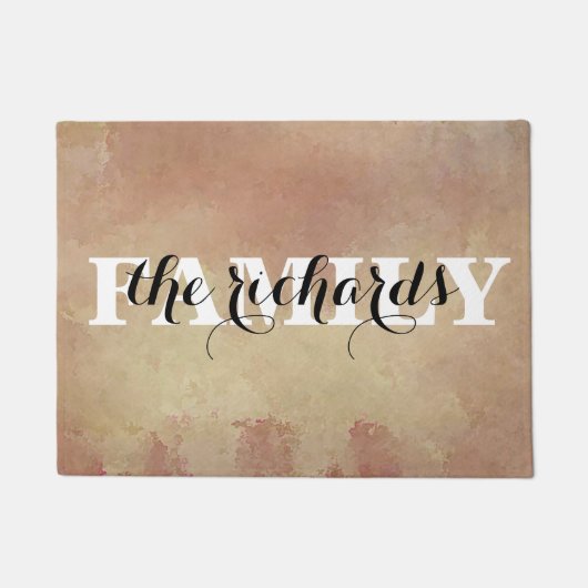 Modern Funny Family Monogram Deurmat (Voorkant)