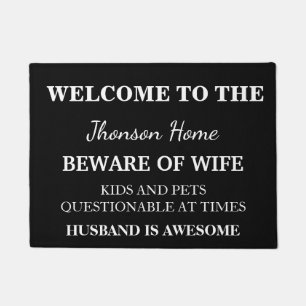 Modern Funny Family Name Welkom, persoonlijk geper Deurmat
