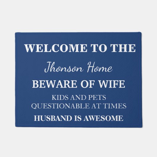 Modern Funny Family Name Welkom, persoonlijk geper Deurmat (Voorkant)