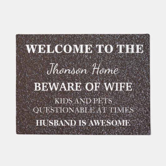 Modern Funny Family Name Welkom, persoonlijk geper Deurmat (Voorkant)