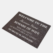 Modern Funny Family Name Welkom, persoonlijk geper Deurmat (Schuin)