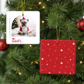 Modern Funny Family Pet Dog Arch Photo Christmas Keramisch Ornament