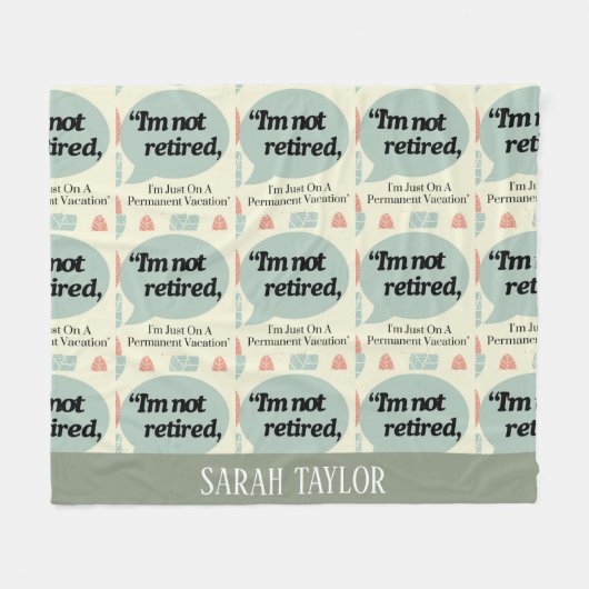 Modern Funny Gezegde Pensioennaam Mongram Fleece Deken (Voorkant (Horizontaal))