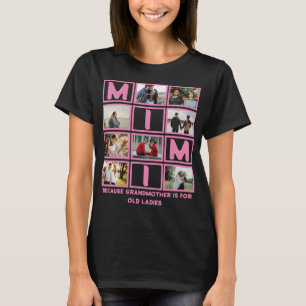 Modern Funny Grandmoeder Cute Mimi 8 Foto Collage T-shirt