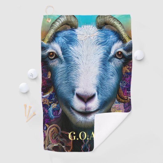 Modern Funny Greatest All Time Blue Goat Golfhanddoek (Insitu)