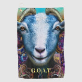 Modern Funny Greatest All Time Blue Goat Golfhanddoek (Voorkant)