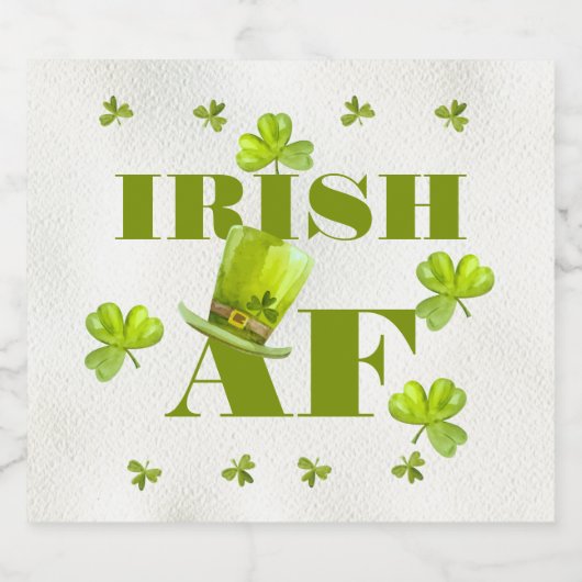 Modern Funny IRISH AF Bier Etiket (Enkel label)
