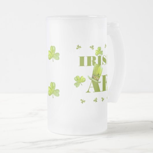 Modern Funny IRISH AF Matglas Bierpul (Voorkant rechts)