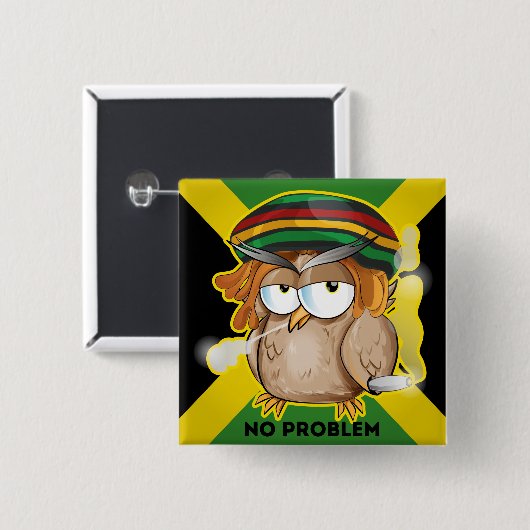 Modern Funny Jamaica No Problem Vierkante Button 5,1 Cm (Voorkant /achterkant)