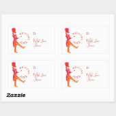 Modern Funny kerstrecker Drummer Rechthoekige Sticker (Vel)