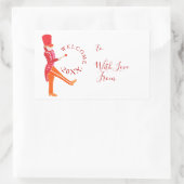 Modern Funny kerstrecker Drummer Rechthoekige Sticker (Tas)