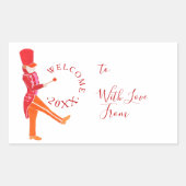 Modern Funny kerstrecker Drummer Rechthoekige Sticker (Voorkant)